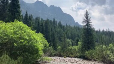 Dağların güzel manzarası, Slovakya, Popradsk pleso, yüksek tatra