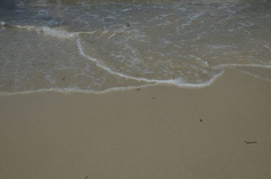 Güzel deniz dalgaları ve kumsal kumu