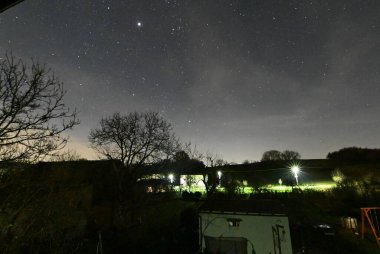 Yıldızlı ve samanyolu güzel gece gökyüzü