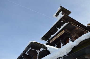 Radhost mountain peak, Chapel of St. Cyril and Methodius, their statue and transmitter, Beskydy, Czech Republic clipart