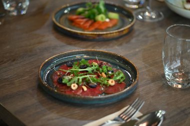 Lezzetli ve sağlıklı yiyecekler, seçici odaklanma