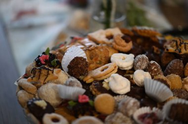 Lezzetli bir pastanın yakın çekimi.