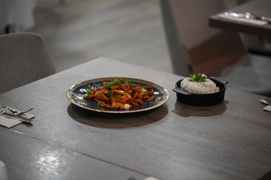 Lezzetli ve sağlıklı yemekler, yakın çekim.