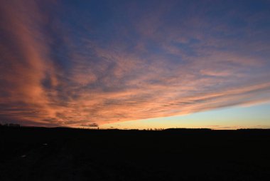 Bulutlu gün batımı gökyüzü, güzel gökyüzü