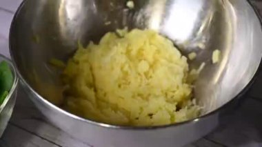 Risotto 'nun mutfak fotoğrafı.