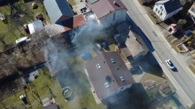 Şehirdeki havadan ateş manzarası