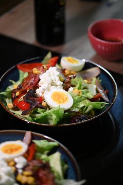 Lezzetli salata, yakın görüş.