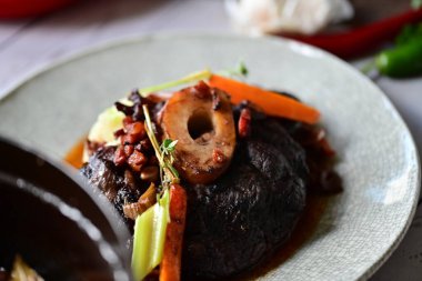 Lezzetli Asya mutfağının yakın görüntüsü