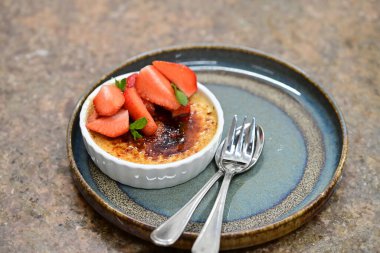 Lezzetli bir tatlının yakın plan çekimi.