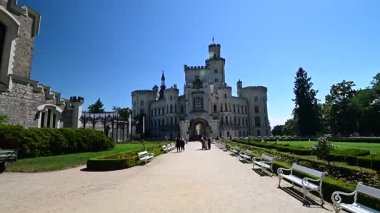 the beautiful view of the old town of the city, hluboka, czech, 