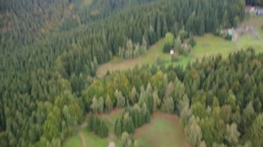 aerial view of ukrainian carpathians in the summer