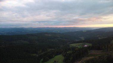 the sunset in the carpathian mountains