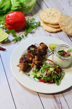 Izgara Sebzeli tavuk kebabı