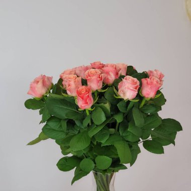 Beyaz arka planda güzel bir buket çiçek.