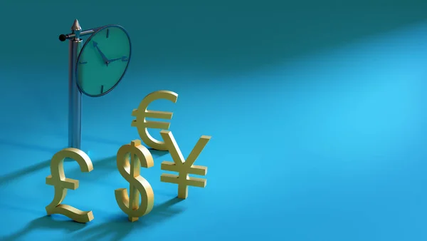 Symbolen Van Belangrijkste Valuta Dollar Euro Pond Sterling Yen Staan — Stockfoto