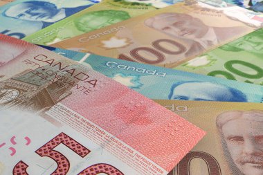 Kanada Doları Banknotları. Dış Döviz Borsası. Mali Konsept
