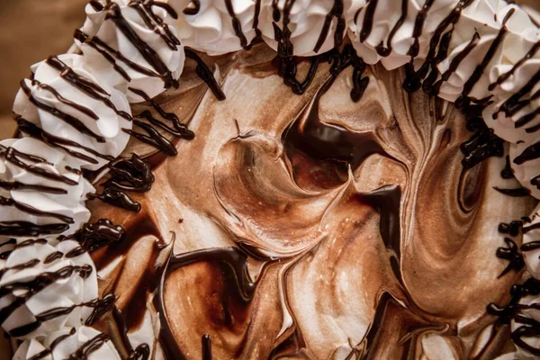 Chocolate Cake Icing Close — Stock Photo, Image