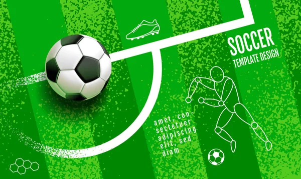 Plantilla Banner Fútbol Fútbol Deporte 2022 Concepto Fondo — Vector de stock