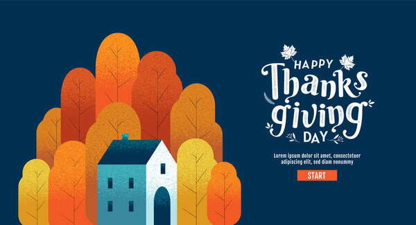 Happy Autumn, Thanksgiving day, fall, Typography, Calligraphy design, vector illustration