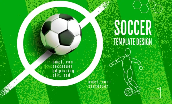 stock vector Soccer Template design , Football banner, Sport layout design, green Theme, vector illustration