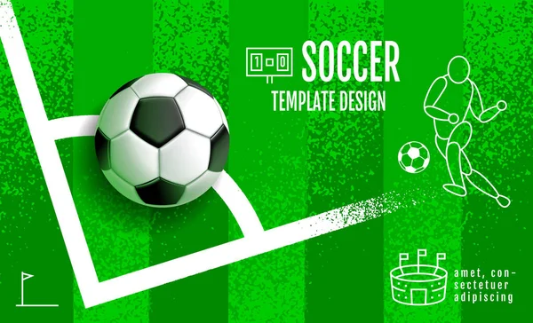 Stock vector Soccer Template design , Football banner, Sport layout design, green Theme, vector illustration