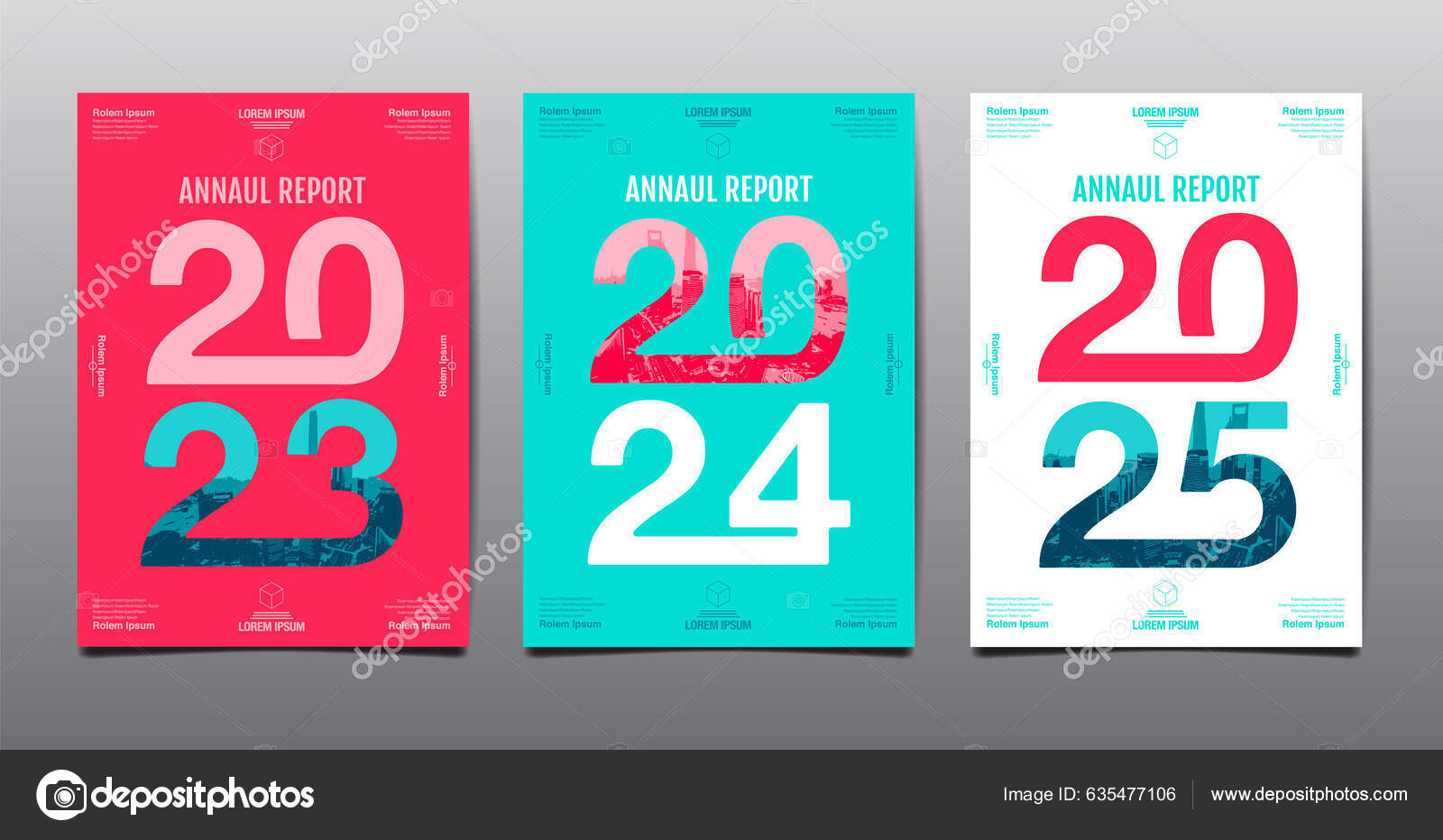  Annual Report Template Layout Design 2023 2024 2025 Typography Flat 