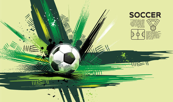 Soccer Template design , Football banner, Sport layout design, Sketch, Drawing, vector , abstract background  , green 