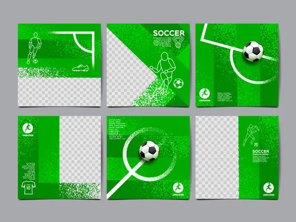 Sovsport Футбольный Баннер Квадрат Спортивный Дизайн Вектор Социальная Сеть Лицензионные Стоковые Иллюстрации