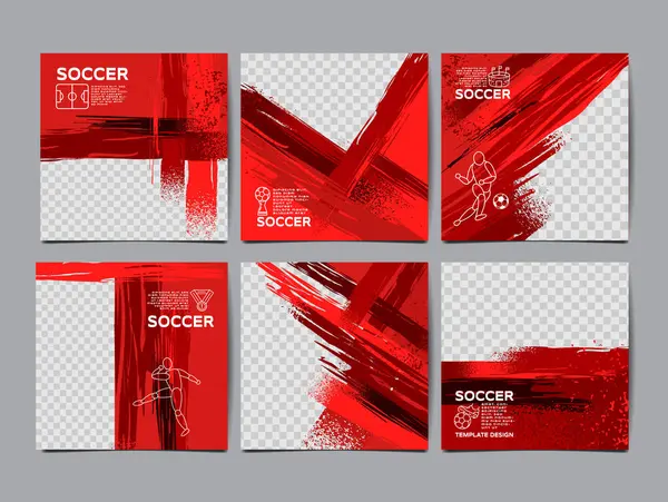 Sovsport Футбольный Баннер Квадрат Спортивный Дизайн Вектор Социальная Сеть Лицензионные Стоковые Векторы