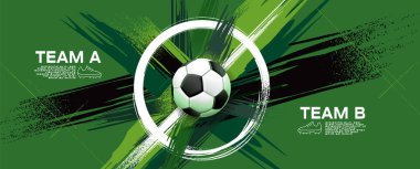 Futbol sancak şablonu, futbol maçı günü, VS, vektör illüstrasyonu, tasarım