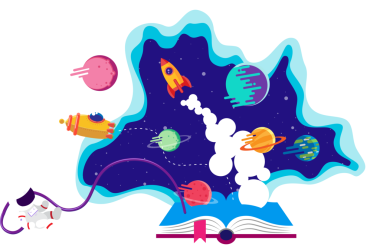 Kitap İlham, Çevrimiçi Öğrenme, Evden, okula, düz tasarım