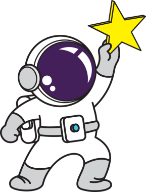 Doodle Astronot Çizgi Filmi, satır sanatı, okuma, illüstrasyon, okula dönüş.