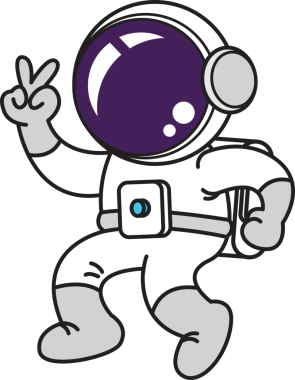 Doodle Astronot Çizgi Filmi, satır sanatı, okuma, illüstrasyon, okula dönüş.