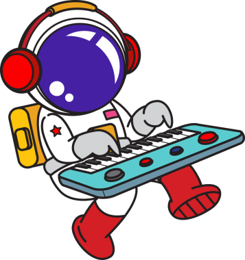 Doodle Astronot Çizgi Filmi, satır sanatı, okuma, illüstrasyon, okula dönüş.