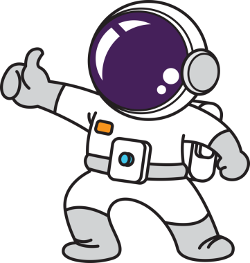 Doodle Astronot Çizgi Filmi, satır sanatı, okuma, illüstrasyon, okula dönüş.
