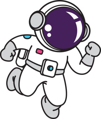 Doodle Astronot Çizgi Filmi, satır sanatı, okuma, illüstrasyon, okula dönüş.