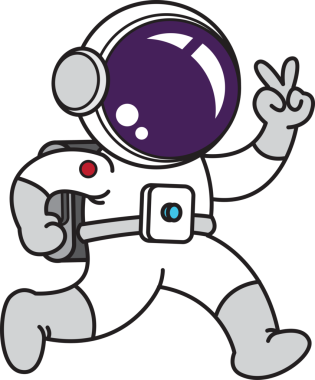 Doodle Astronot Çizgi Filmi, satır sanatı, okuma, illüstrasyon, okula dönüş.