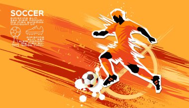 Futbol Şablonu Tasarımı, Futbol Sancağı, Spor Düzeni Tasarımı, Kırmızı Tema, vektör illüstrasyonu, soyut arkaplan