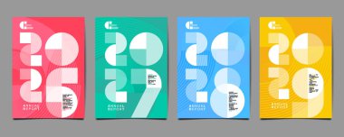 Yıllık Rapor, şablon tasarımı, 2025, 2026, 2027, 2028 tipografi, geometr