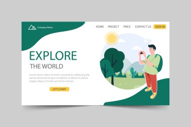 İş inişi web sitesi şablonları finans ve pazarlama. Web sitesi ve mobil web sitesi ui ux İniş sayfası tasarımı için modern düz çizgi film çizimi