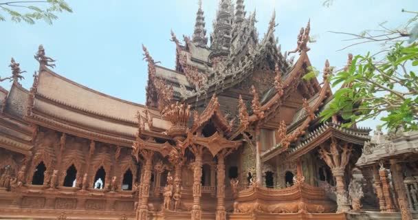 Sanctuaire Vérité Prasat Sut Tum Beau Temple Bois Bord Mer — Video