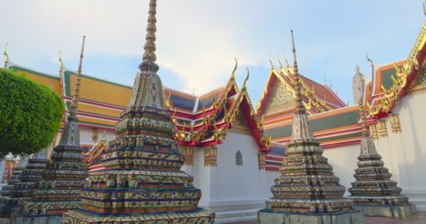 Wat Wat Pho Tempel Van Liggende Boeddha Koninklijk Klooster Populaire — Stockvideo