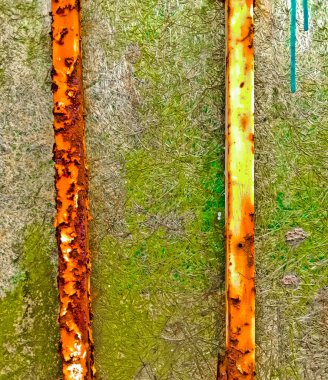 Paslı demir arkaplan, poster tasarımı, metin veya bilgi