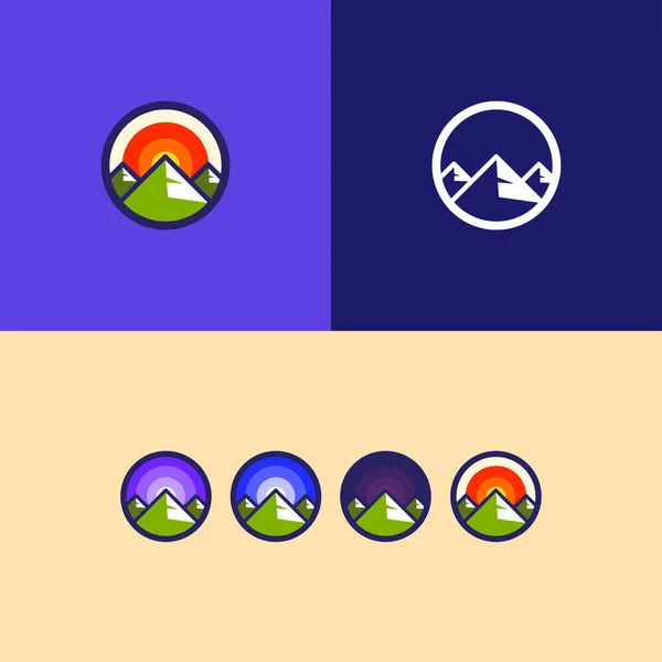 Mountains Icon Logo Konzept — Stockvektor