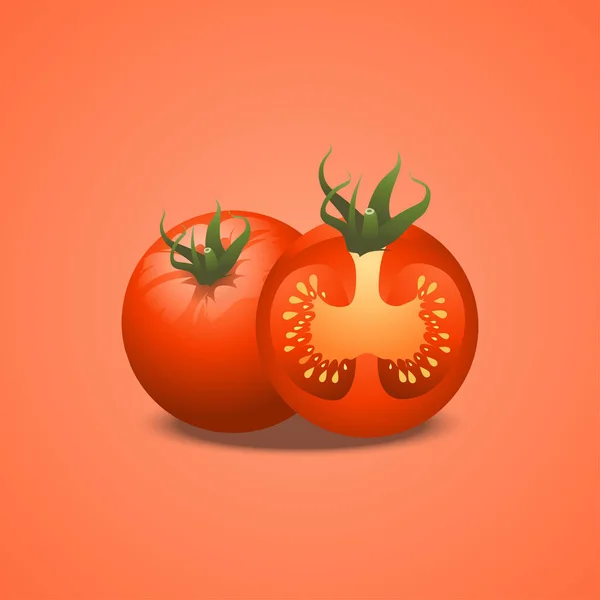 Tomate Isolado Tomate Relistic Vector Ilustração — Vetor de Stock