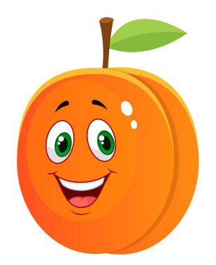 happy apricot cartoon character