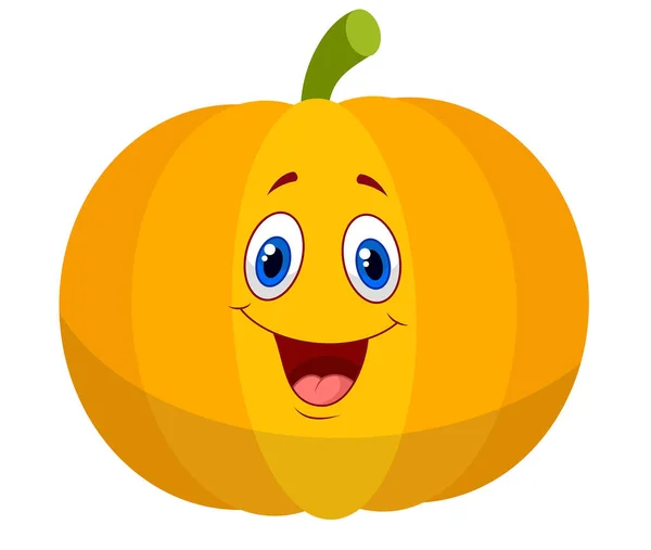 Happy Pumpkin Cartoon Character - Stok Vektor