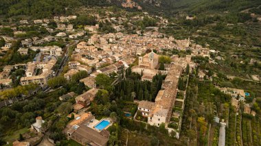 Valldemossa aerial view, Mallorca, Spain.  clipart