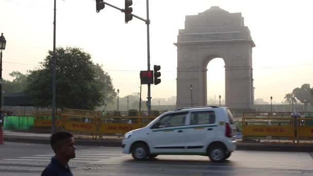 Video Vehicle Passing Road Front India Gate Delhi — Stok video