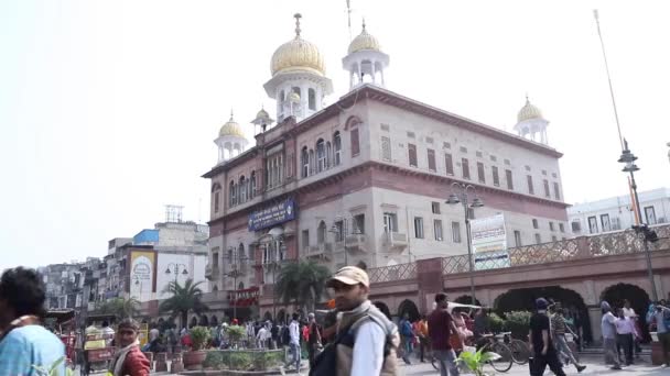 Stock Video Gurudwara Sis Ganj Sahib Old Delhi Chandni Chowk — 비디오